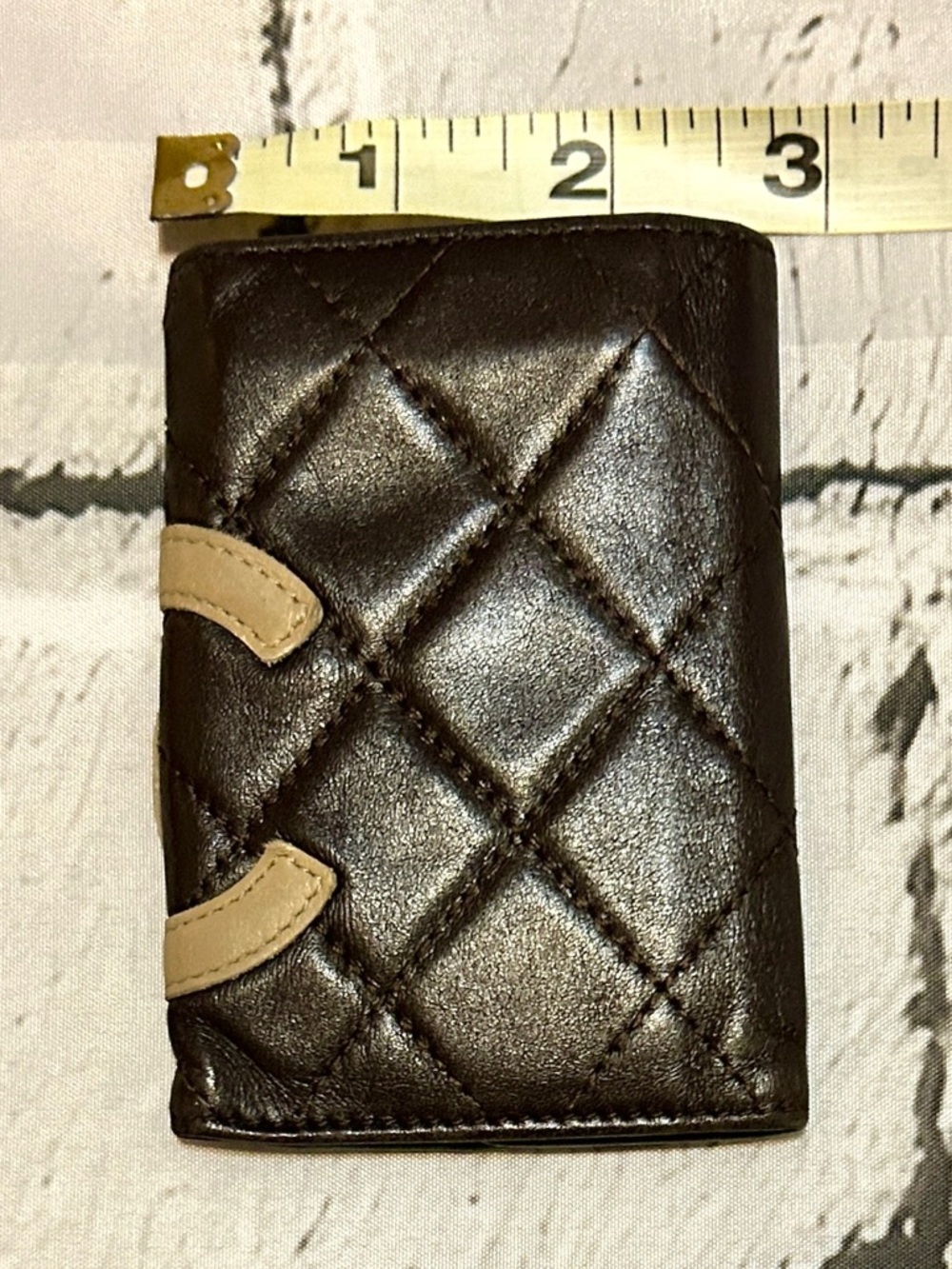 CHANEL Cambon Brown Quilted Leather Key Holder W/ Beige CC Logo (VGUC) - Picture 4 of 15